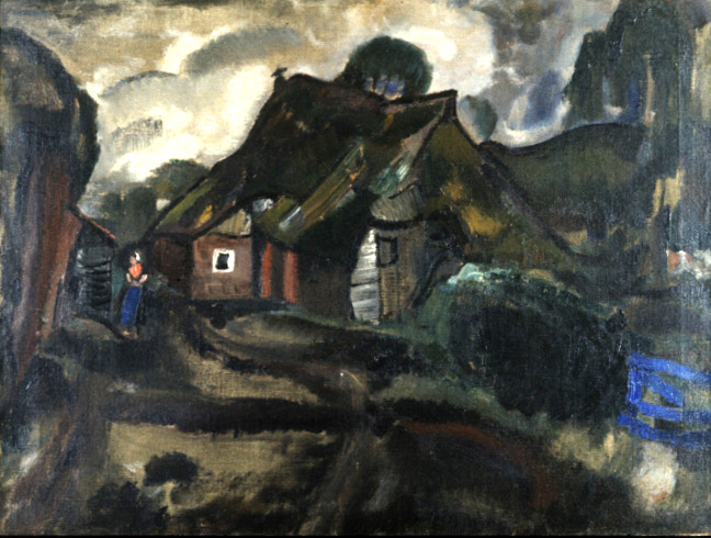 VERVALLEN (retour eigenaar) Landschap bij Staphorst (met blauw hek)